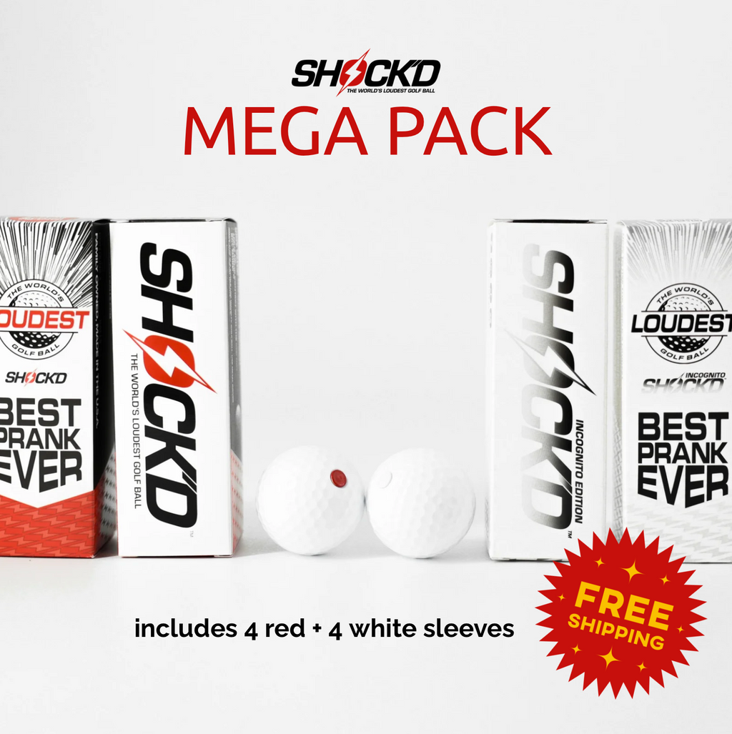 SHOCK'D Golf Balls – Mega Pack (4 Red + 4 White)