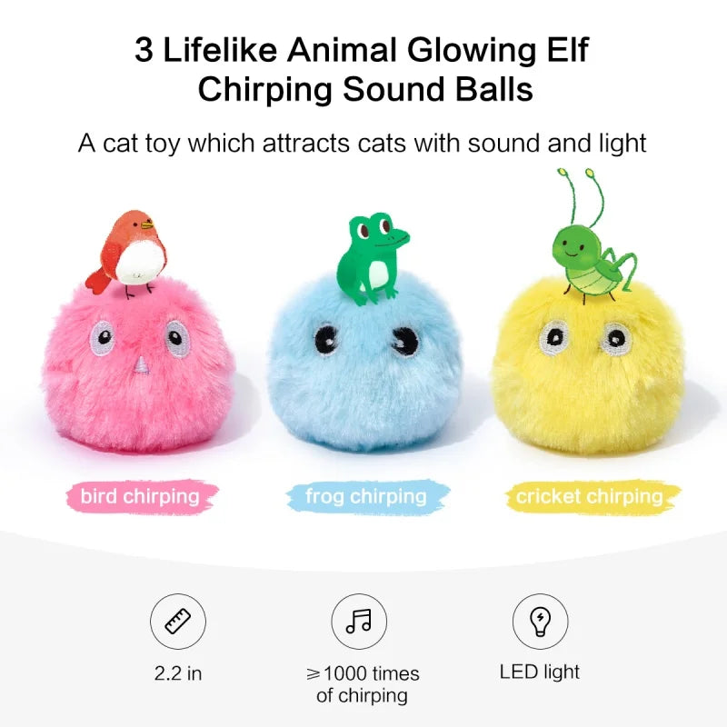 Interactive Plush Cat Toy Ball