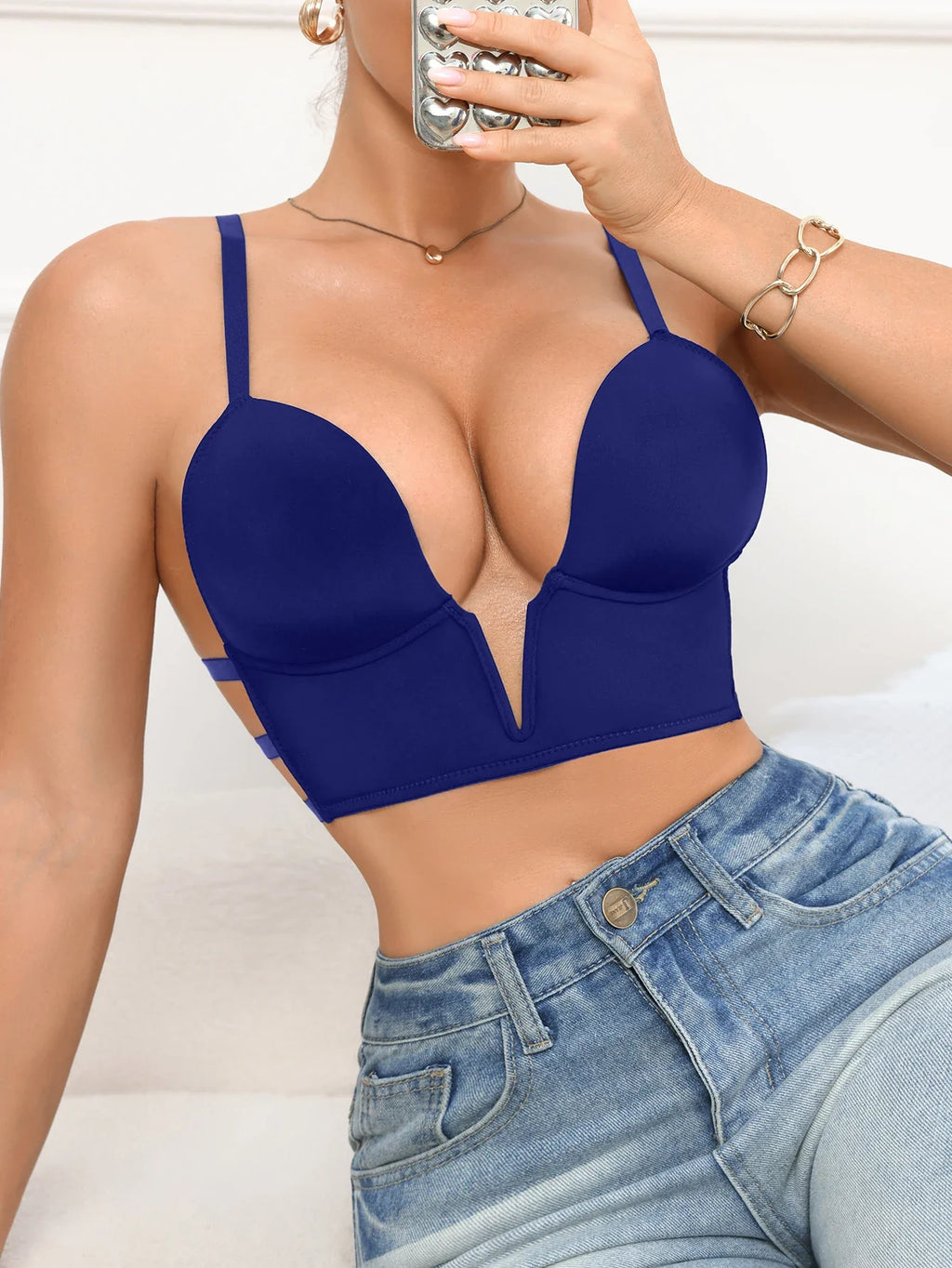 Deep-V Push-Up Underwire Bra