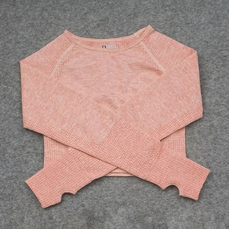 Women’s Long-Sleeve Crop Gym & Yoga Top