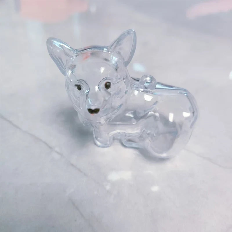 Clear Pet Fur Display Capsule Keychain