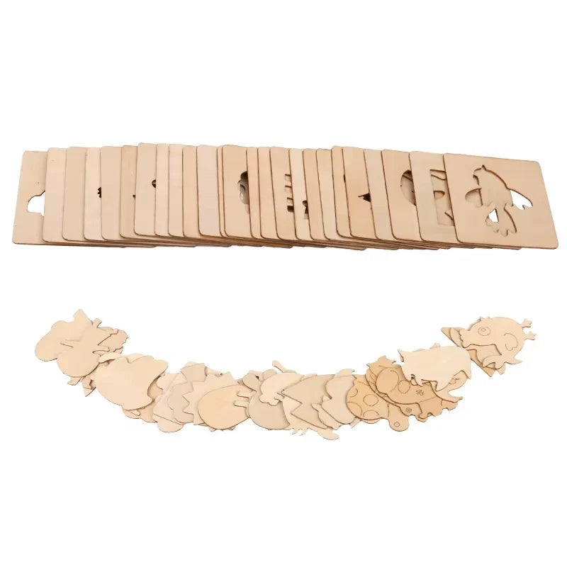 20-Piece Wooden Drawing Stencil Set for Kids