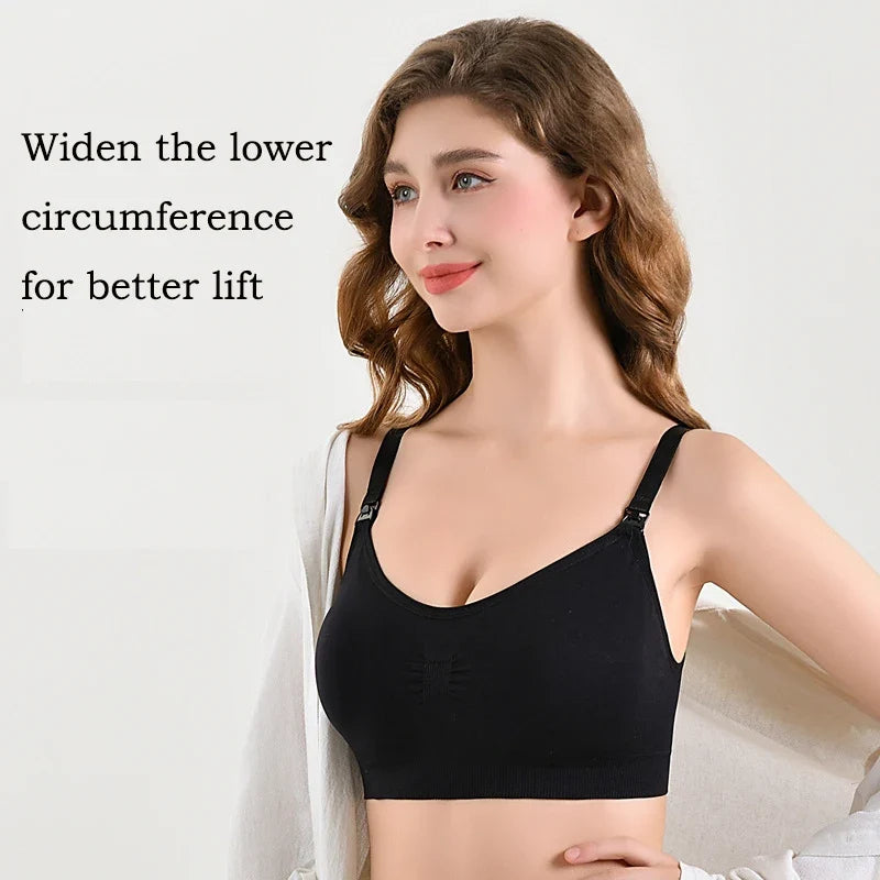 Plus-Size Wire-Free Front-Buckle Nursing Bra
