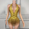 Stardust Rhinestone Tassel Dance Dress
