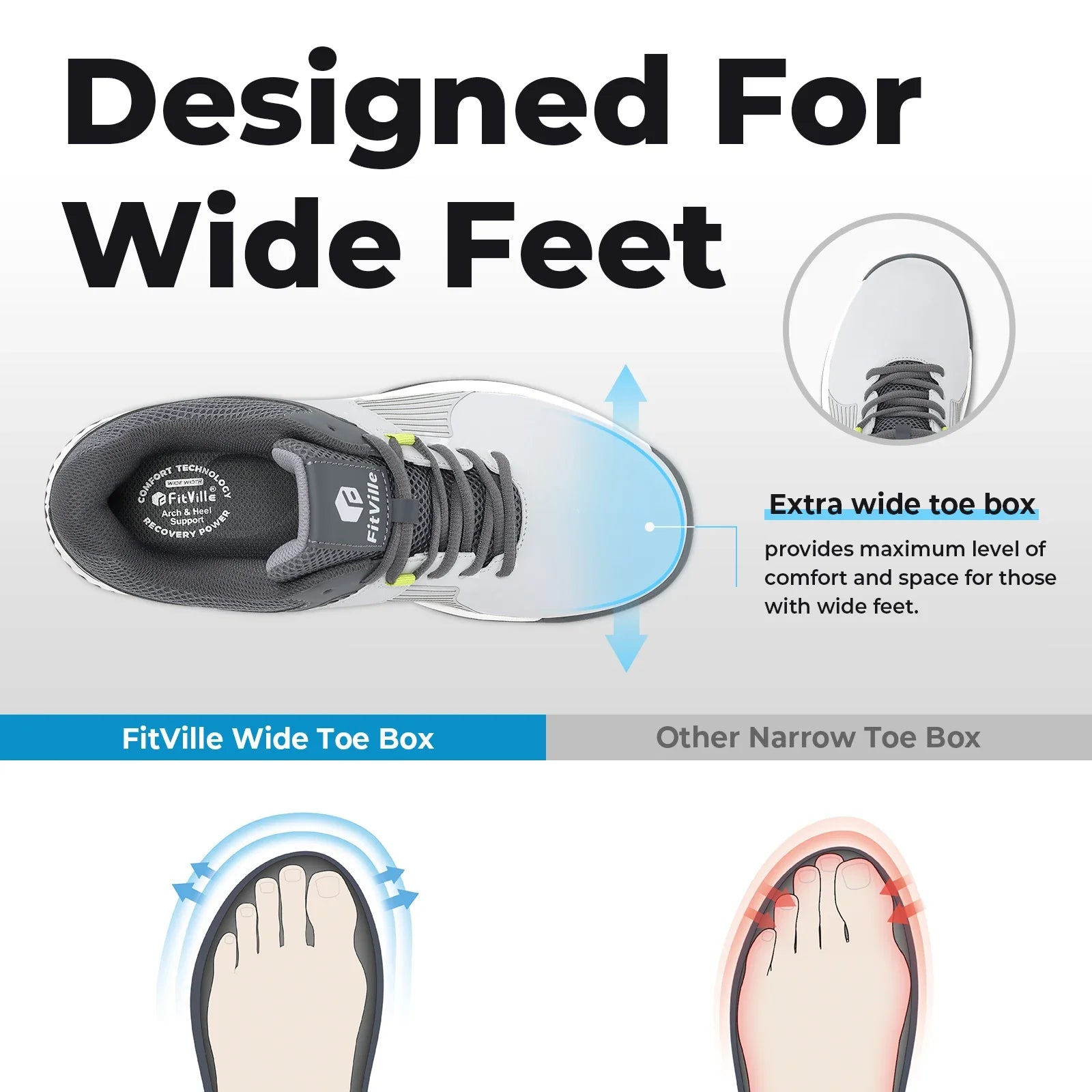 FitVille Wide Water-Resistant Men’s Golf Shoes