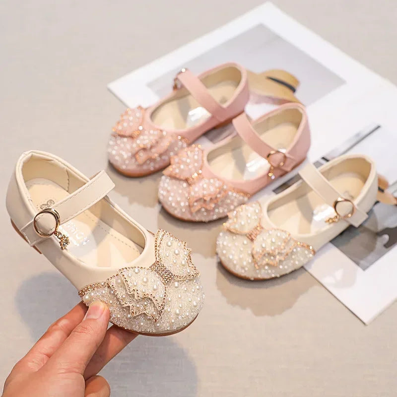 Girls Glitter Rhinestone Party Flats – product view 3