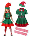 Kids Christmas Elf Costume Set