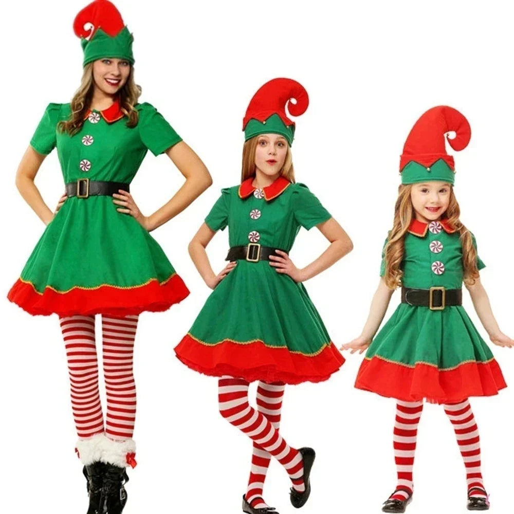 Kids Christmas Elf Costume Set