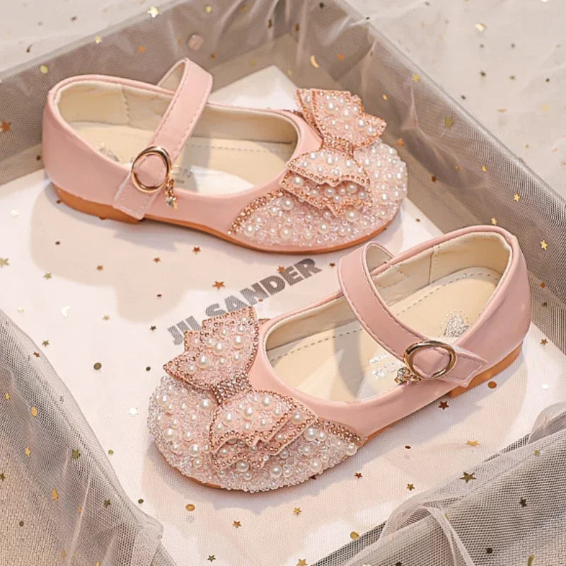 Girls Glitter Rhinestone Party Flats – product view 4