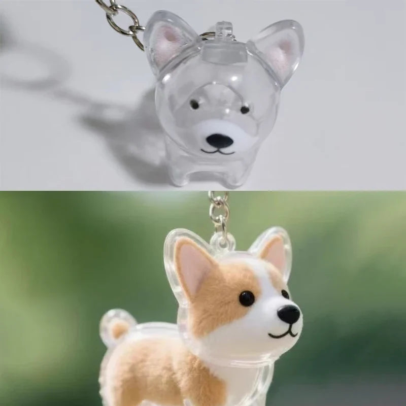 Clear Pet Fur Display Capsule Keychain