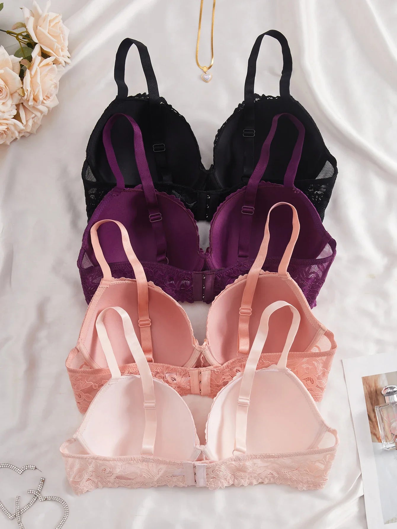 4-Piece Plus-Size Lace Bra Set