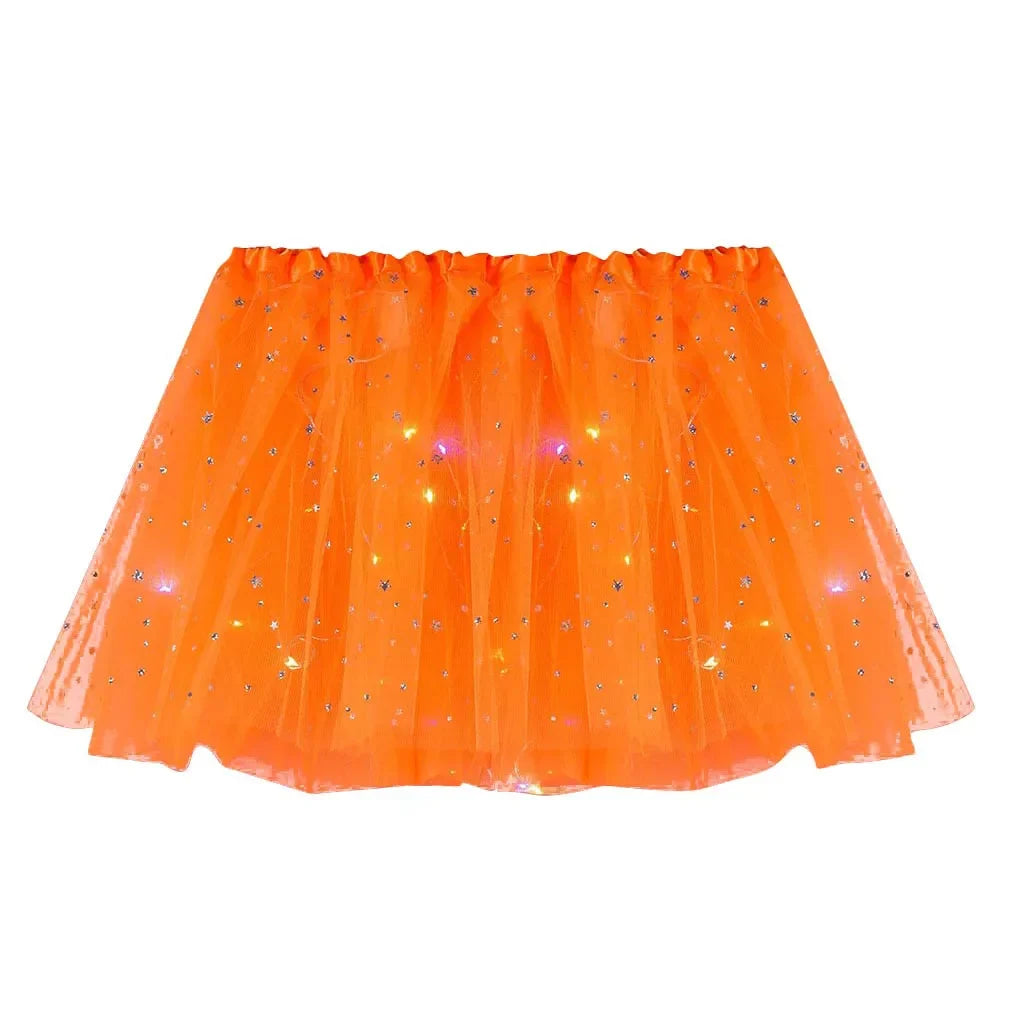 LED Star Tulle Tutu Skirt for Women