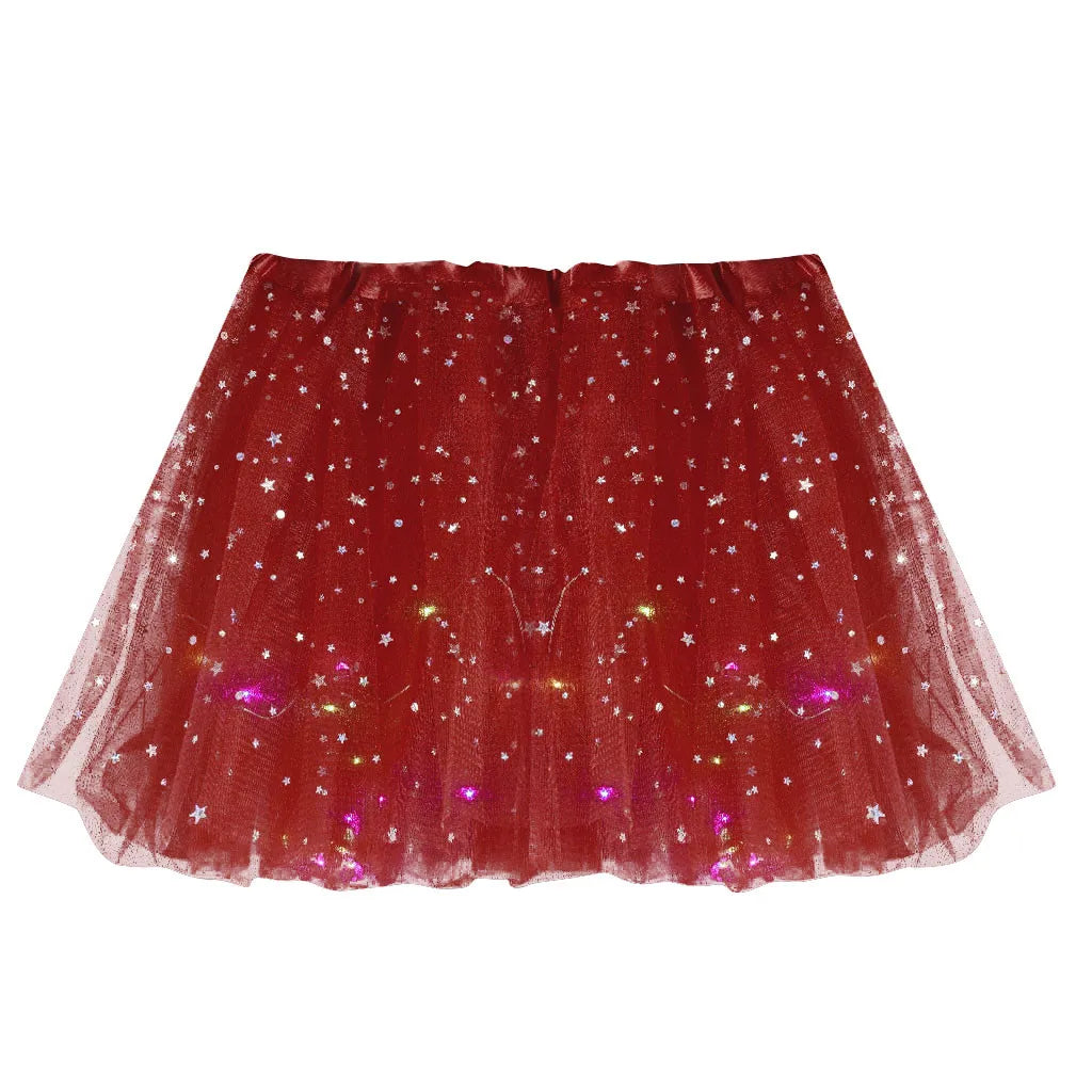 LED Star Tulle Tutu Skirt for Women