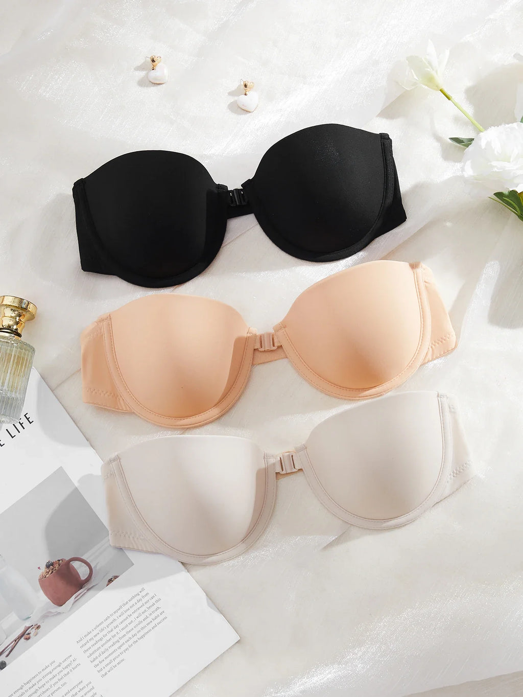 3-Piece Seamless Strapless Bra Set
