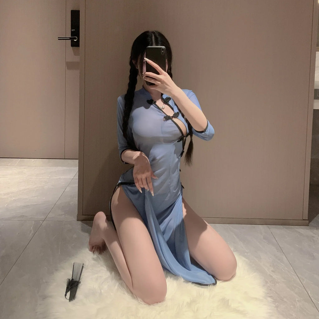 Cheongsam-Inspired Lingerie Set