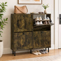 4-Drawer Shoe Storage Cabinet – Rustic Brown