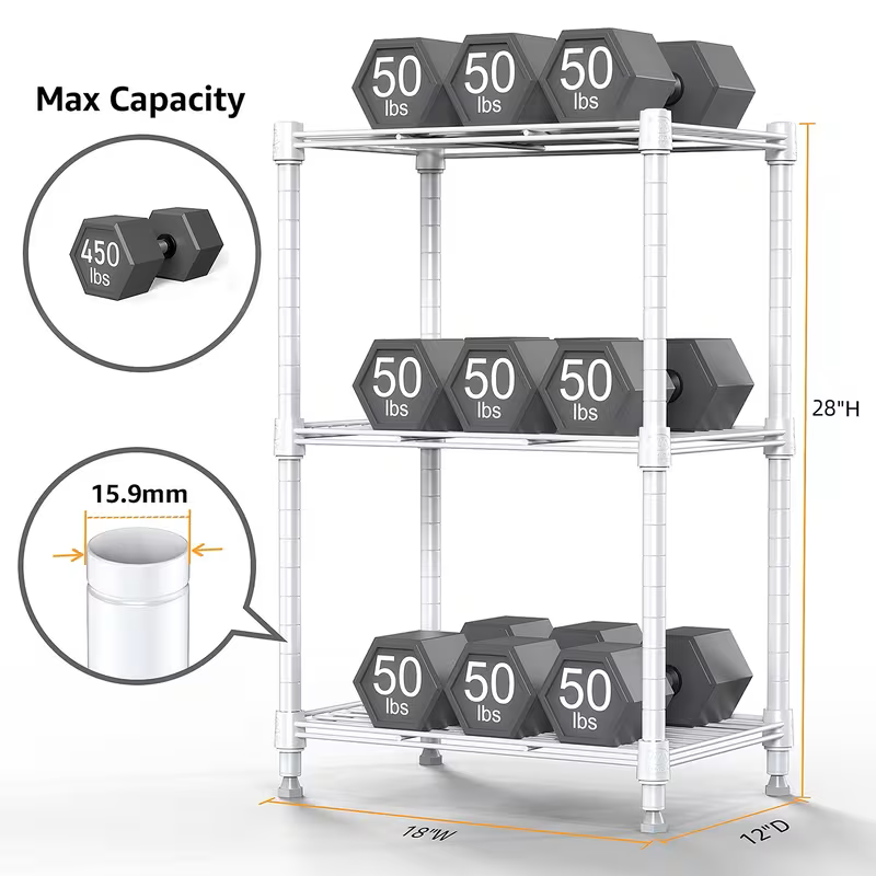 Adjustable Multi-Tier Wire Shelving Rack