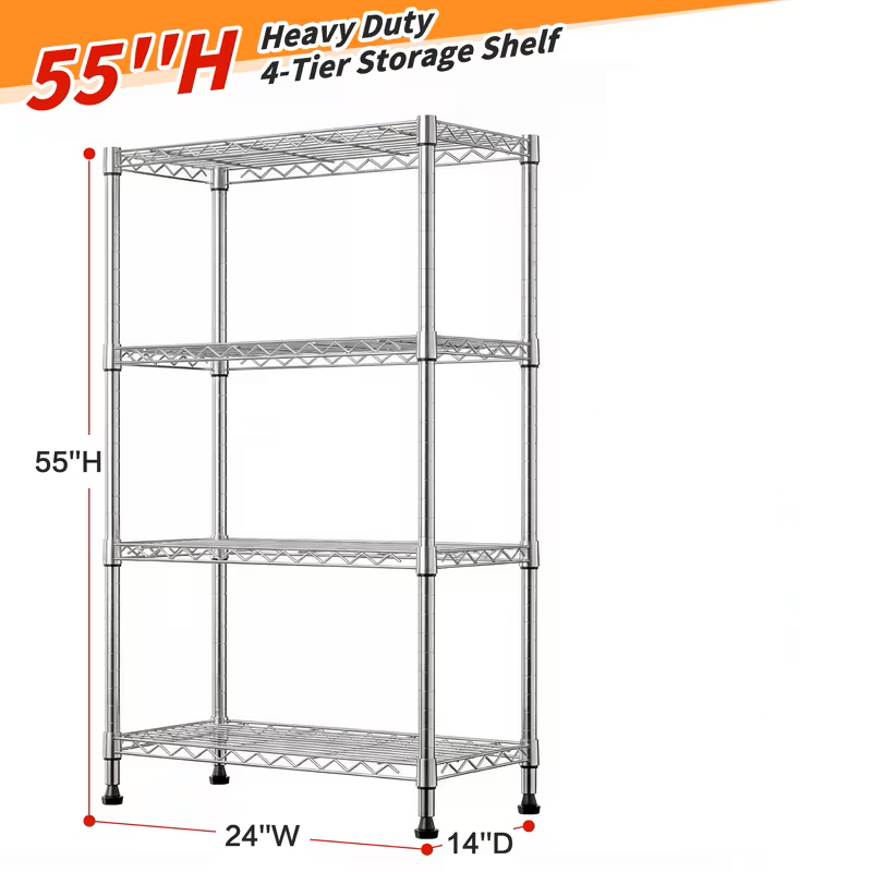 Adjustable Multi-Tier Wire Shelving Rack