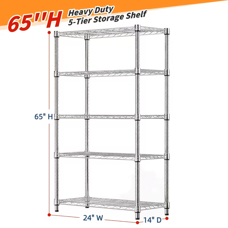 Adjustable Multi-Tier Wire Shelving Rack