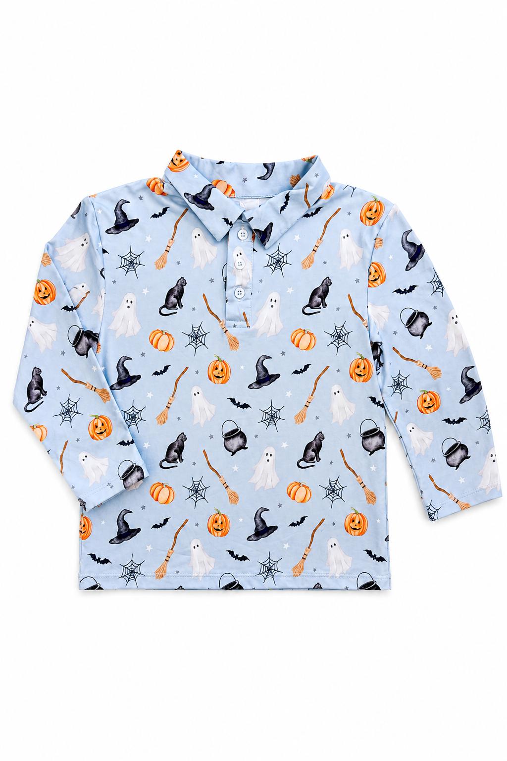 Spooky Season Long-Sleeve Polo