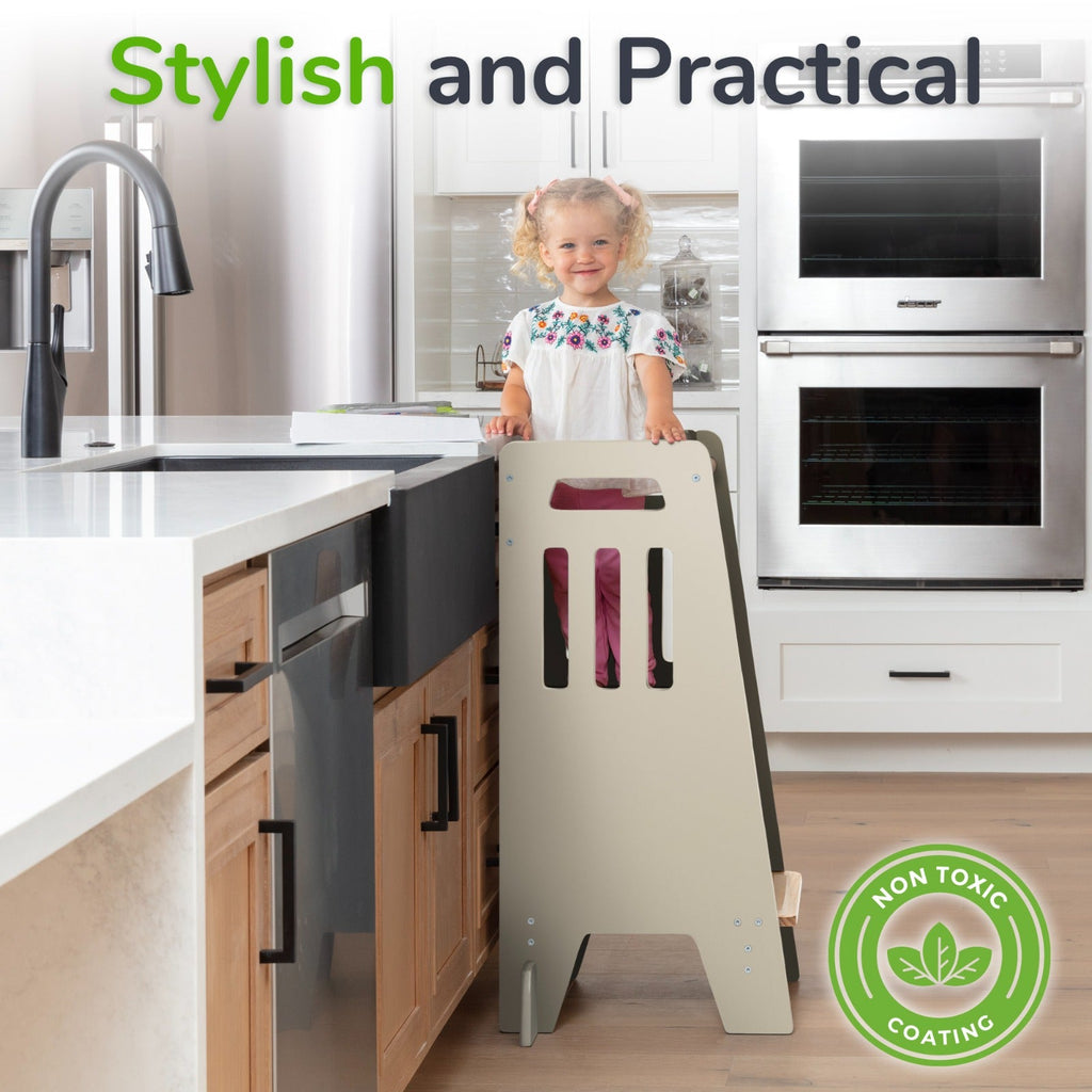 Standing Toddler Tower with Sliding Safety Door