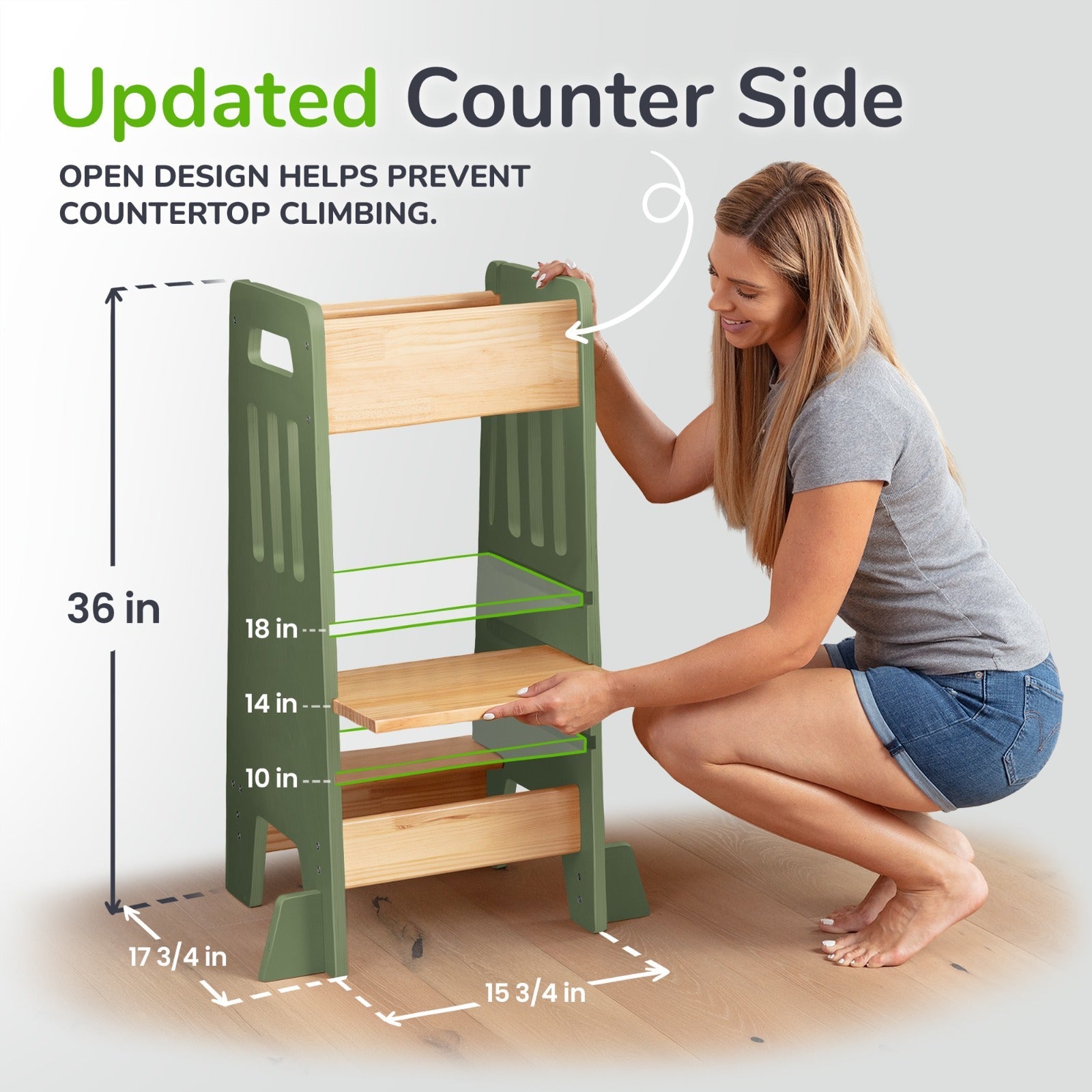 Standing Toddler Tower with Sliding Safety Door