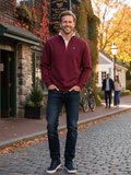 Turnberry Smooth-Knit Quarter-Zip – Burgundy