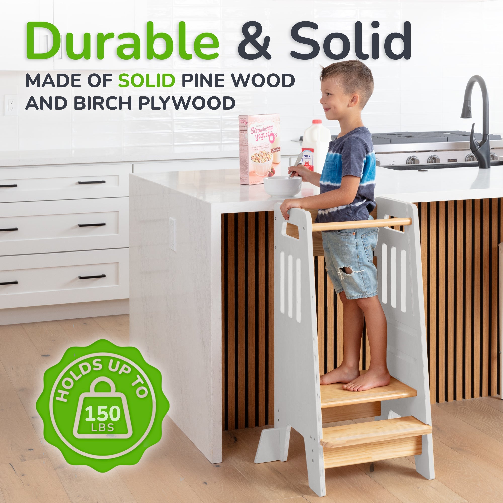 Standing Toddler Tower with Sliding Safety Door