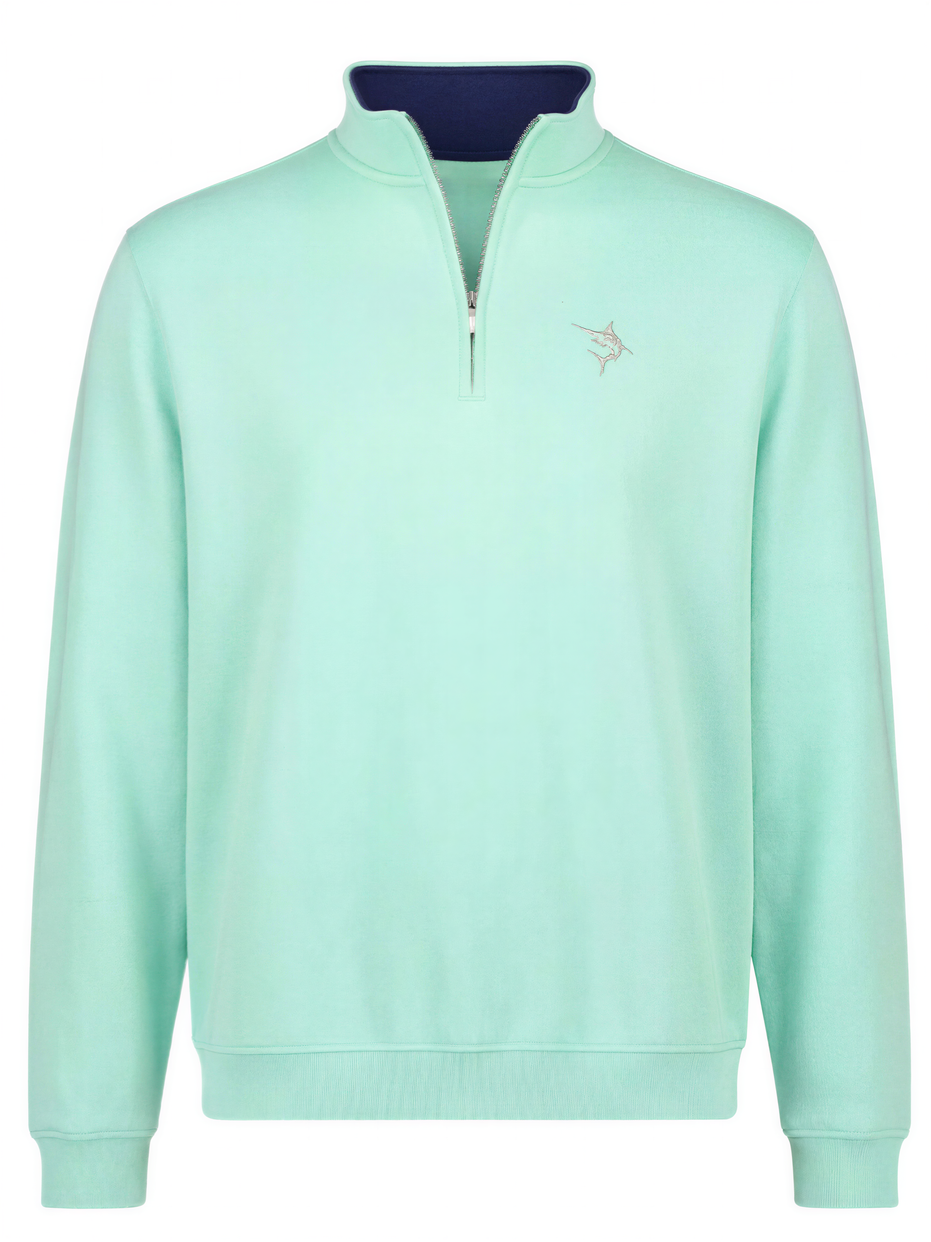 Turnberry Smooth-Knit Quarter-Zip – Aqua