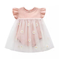 Baby Girl Daisy Romper Dress – Breathable Cotton & Ruffle Sleeves