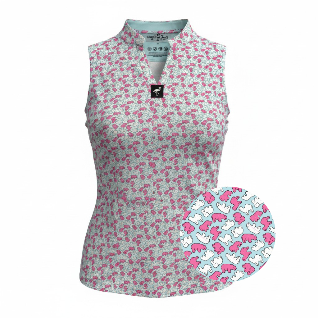 Women’s Frosted Animal Cookies Sleeveless Golf Polo