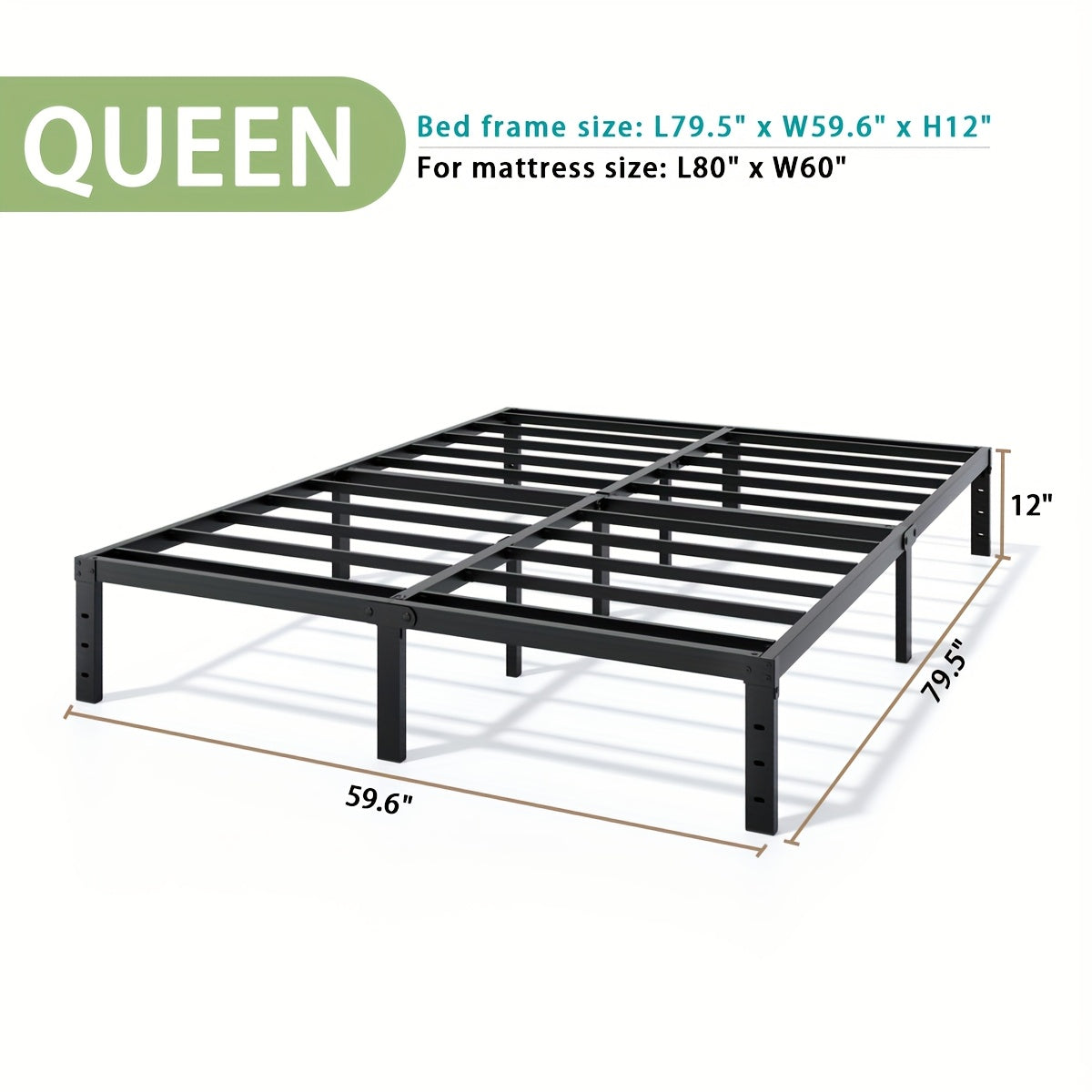 Heavy-Duty Metal Platform Bed Frame
