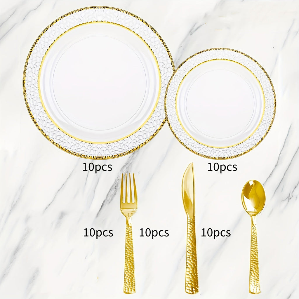 50-Piece Clear Party Dinnerware Set