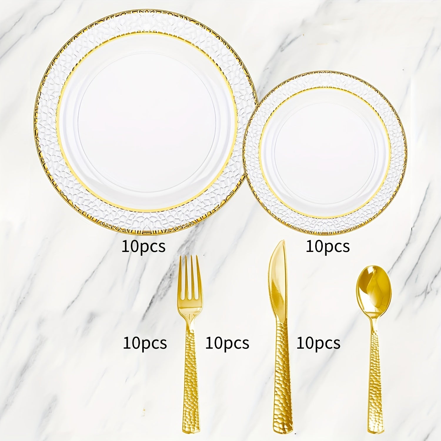 50-Piece Clear Party Dinnerware Set