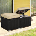 2-Piece Rattan Storage Ottoman Set