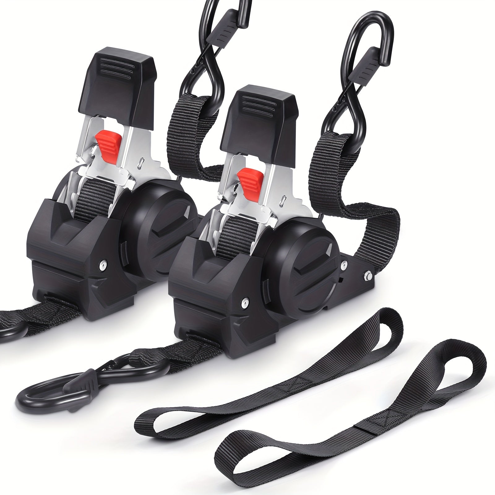 4-Pack Retractable Ratchet Tie-Down Straps
