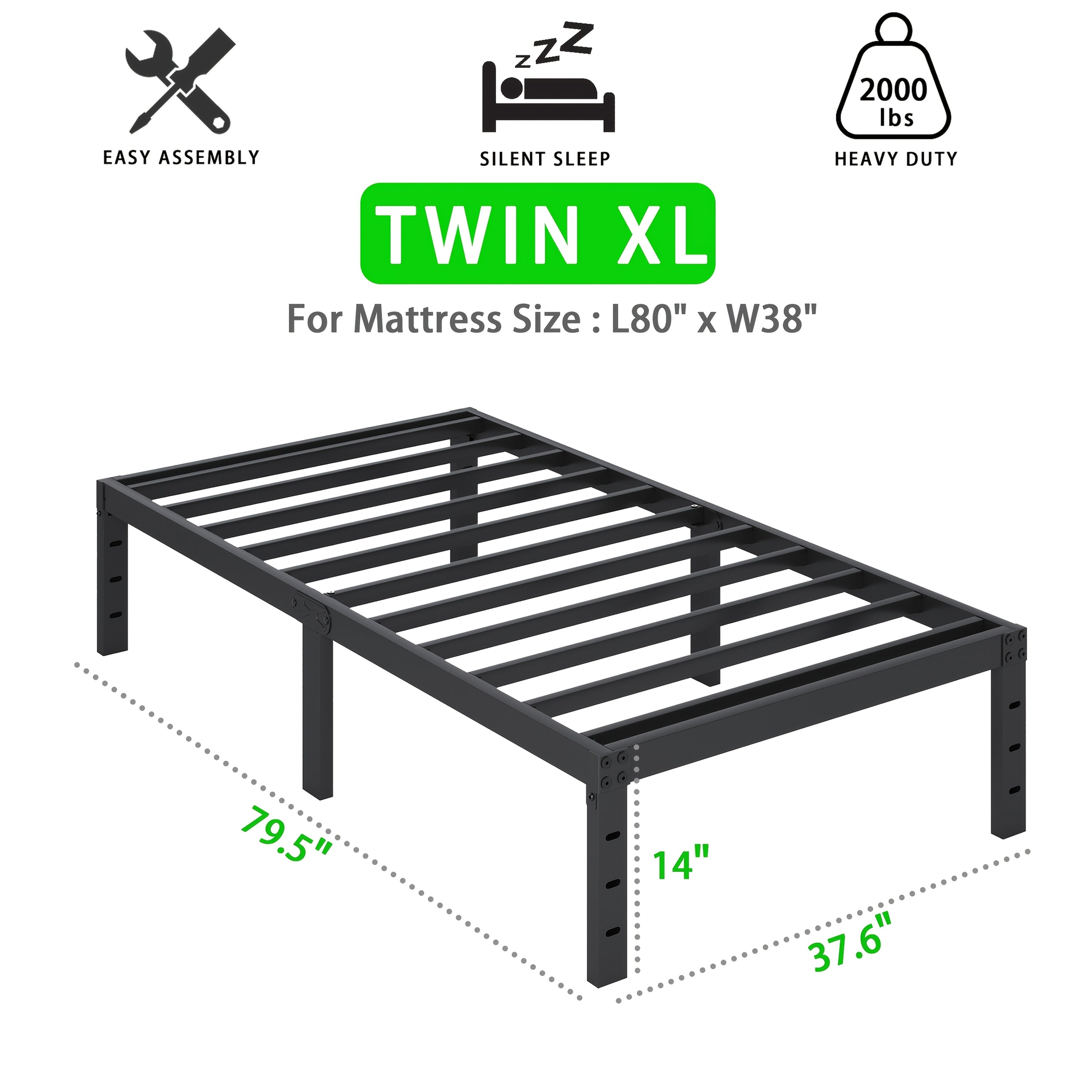 Heavy-Duty Metal Platform Bed Frame