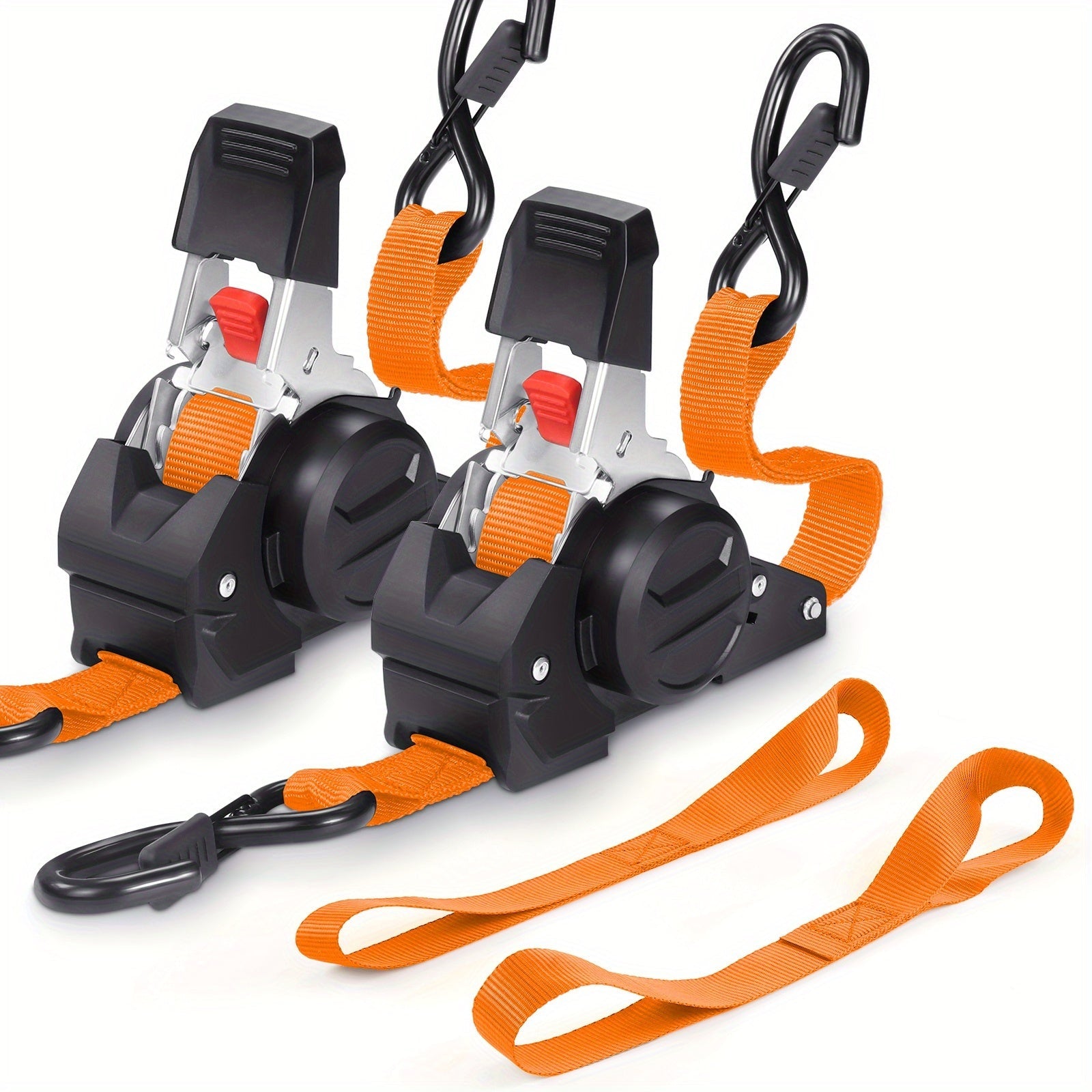 4-Pack Retractable Ratchet Tie-Down Straps