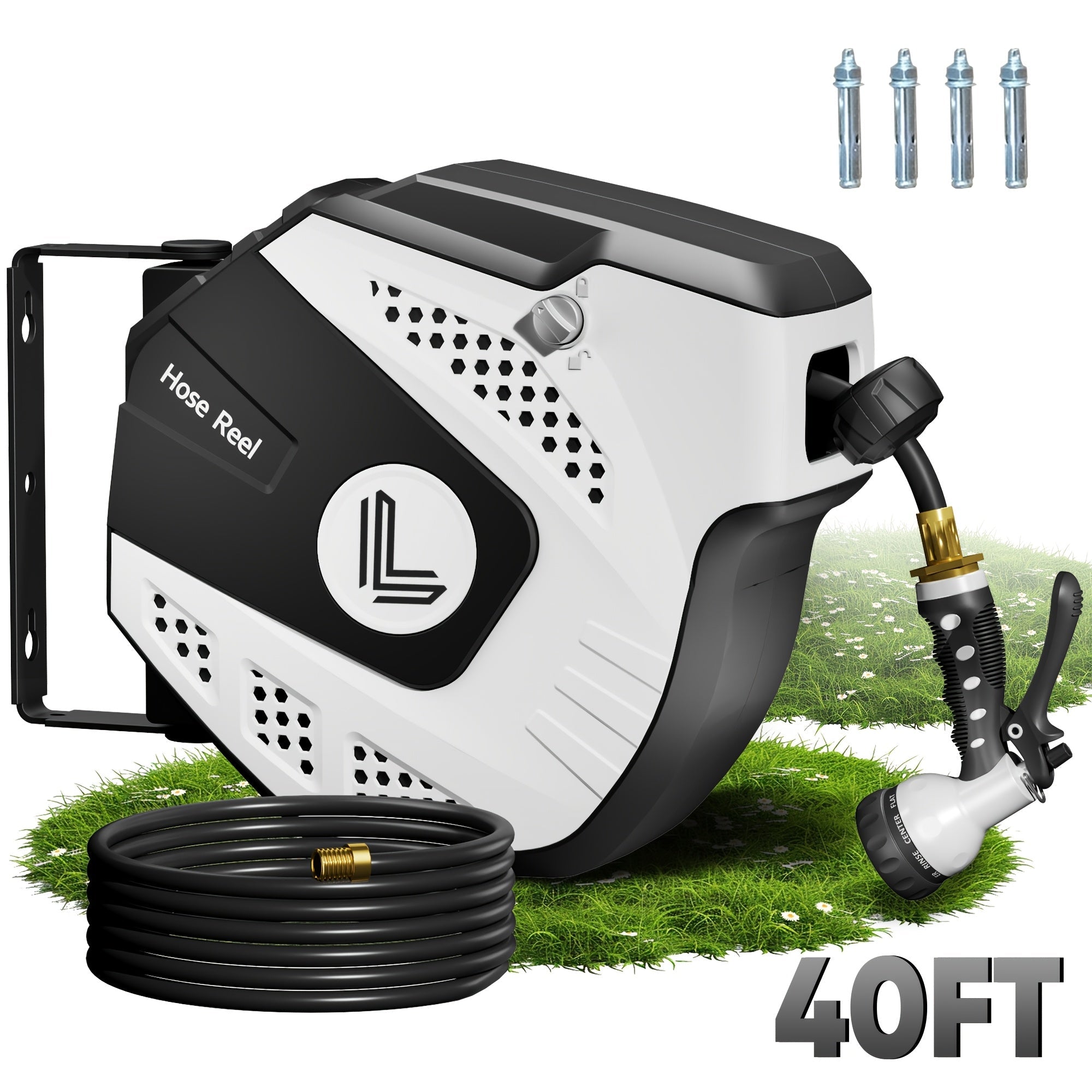 Retractable Wall-Mounted Garden Hose Reel
