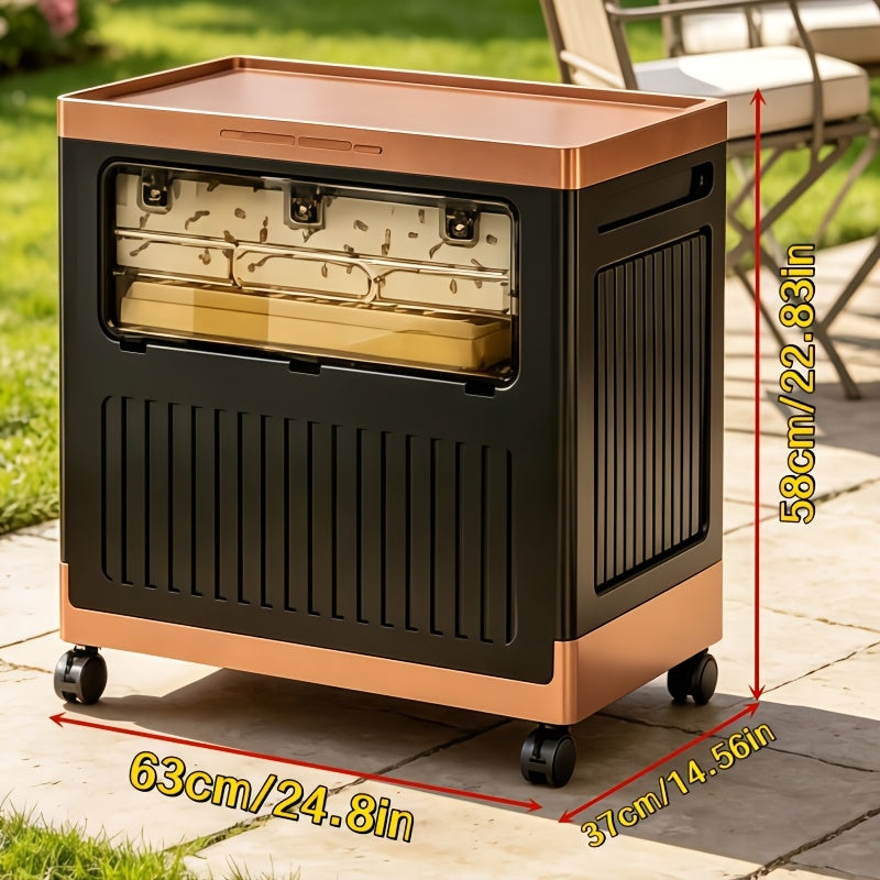 Foldable Storage Bin with Wheels & Doors