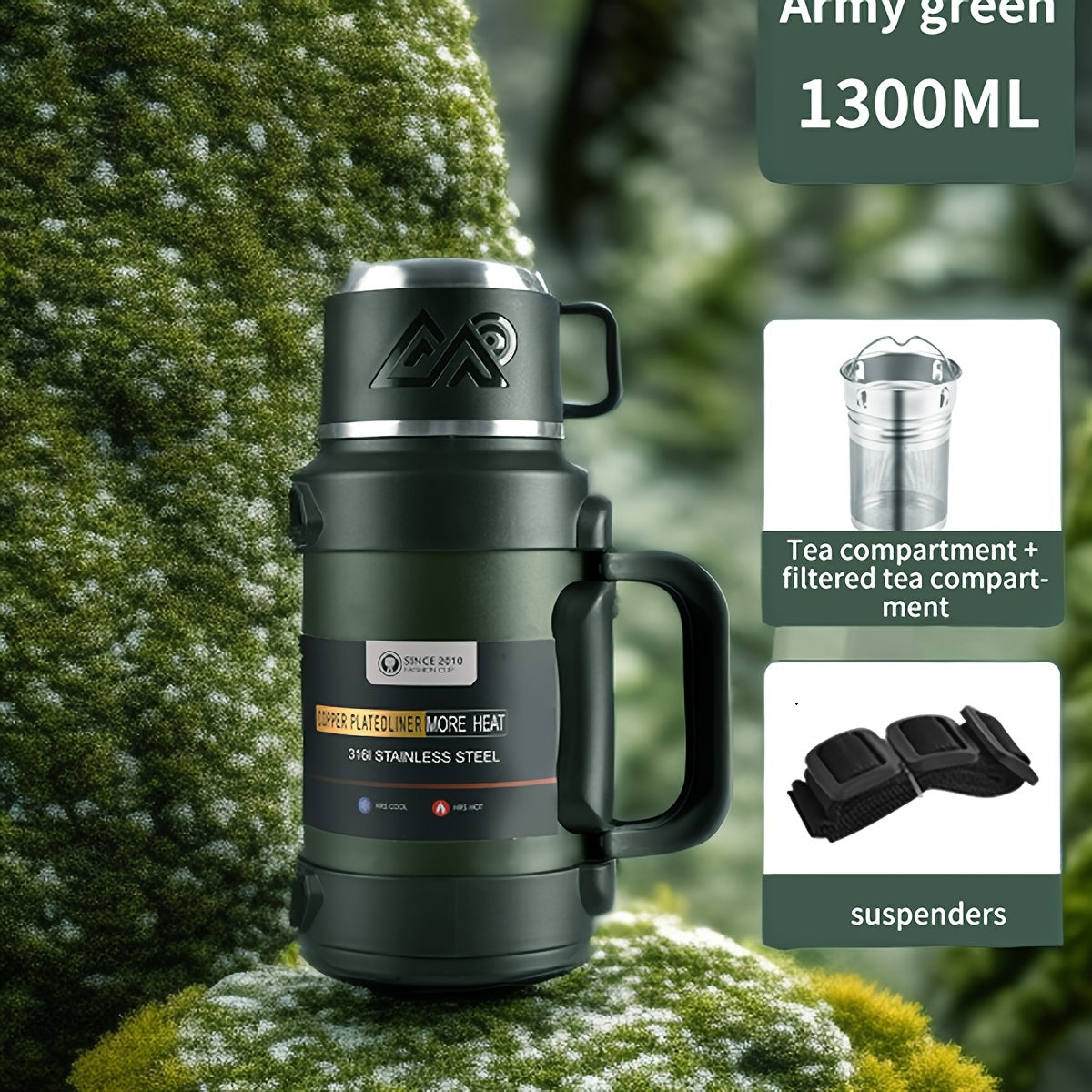 Large Insulated Stainless Steel Thermos