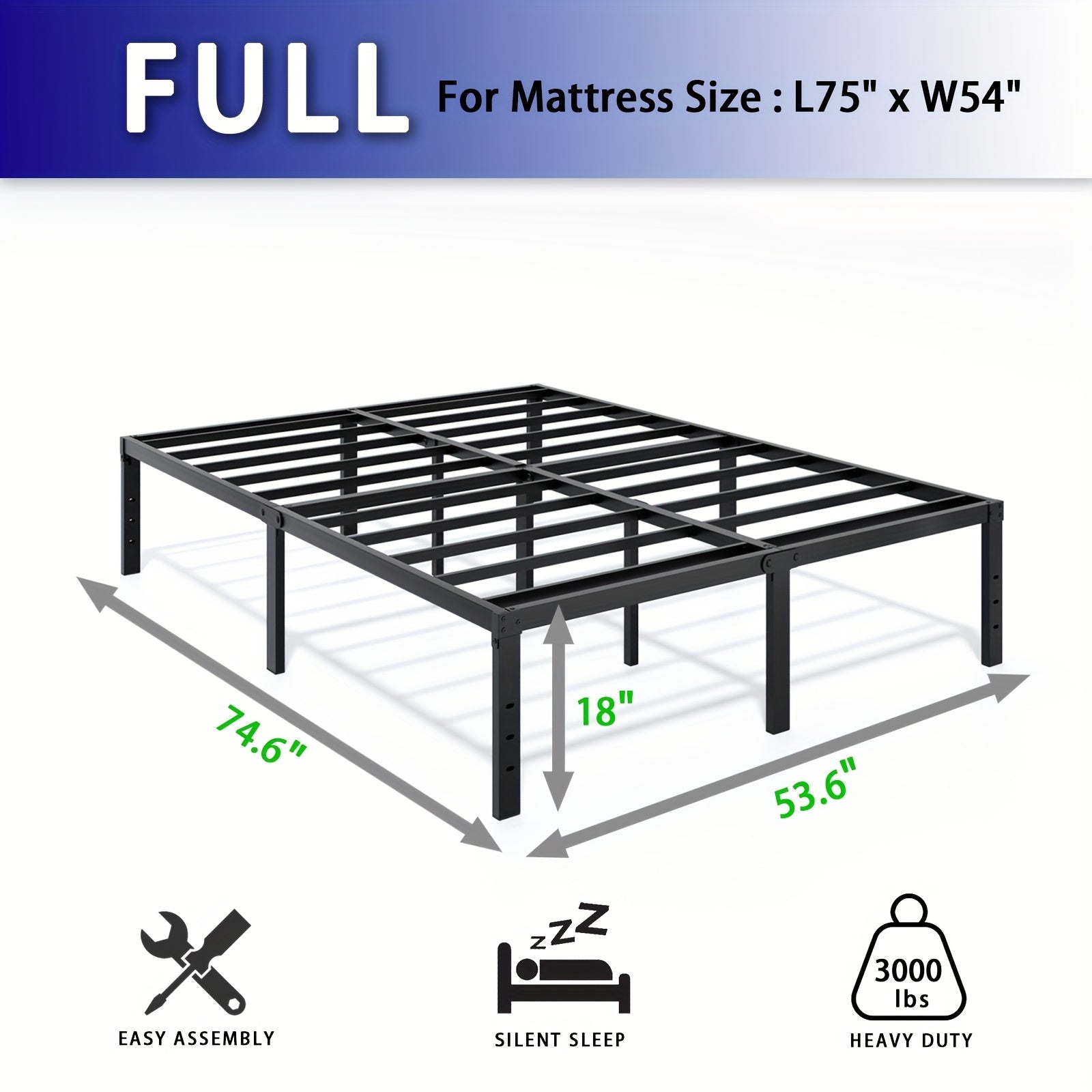 Heavy-Duty Metal Platform Bed Frame