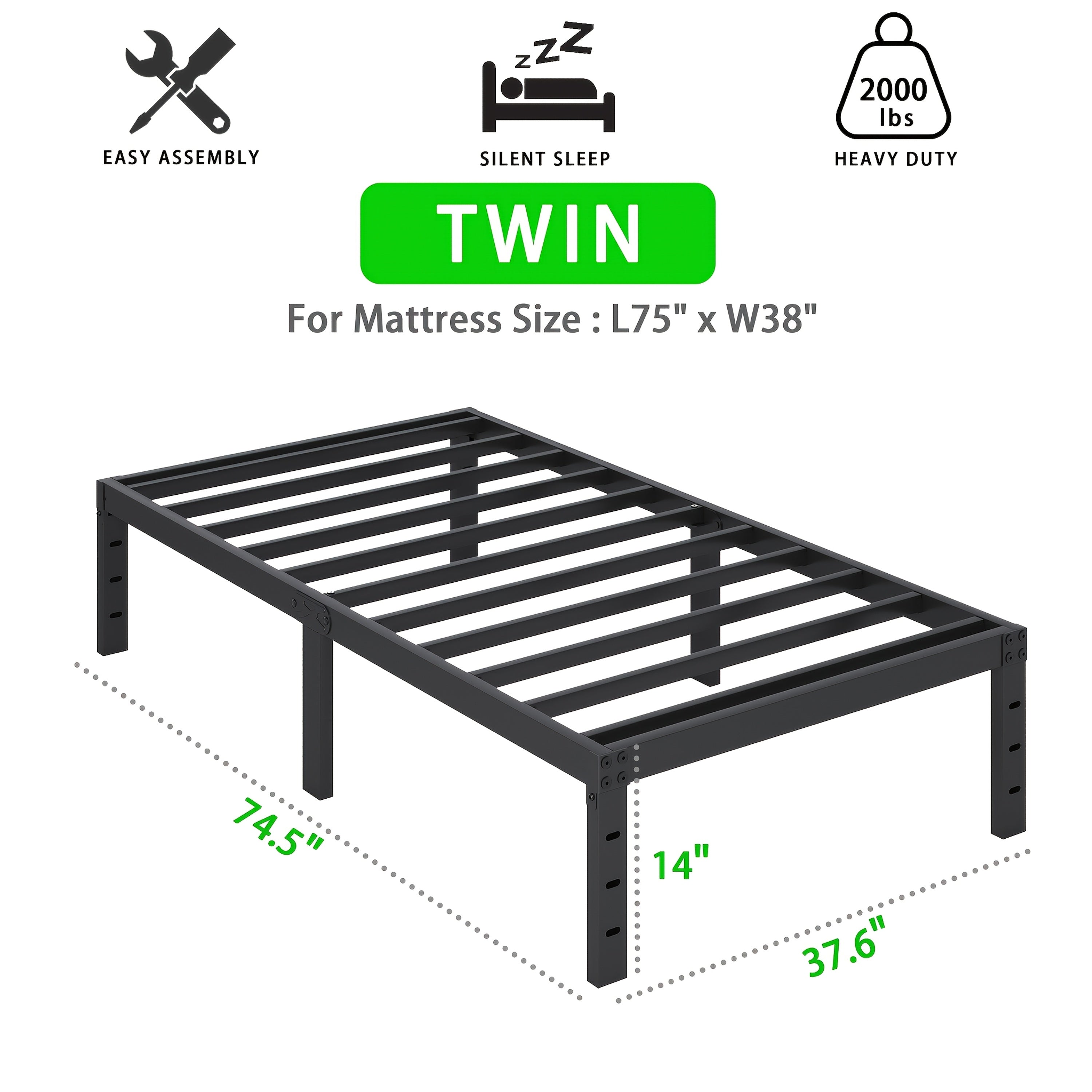 Heavy-Duty Metal Platform Bed Frame