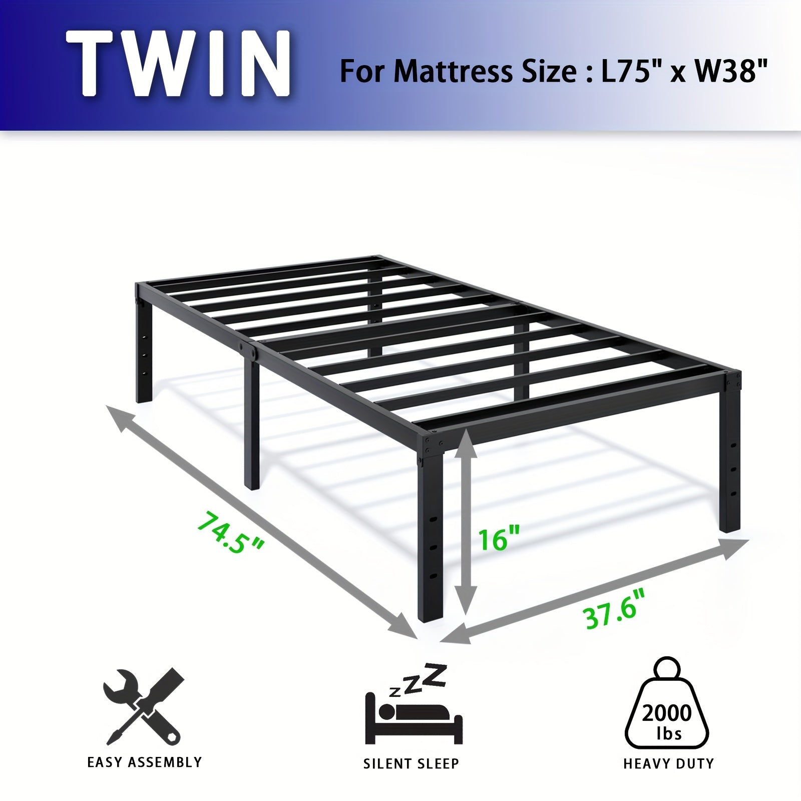 Heavy-Duty Metal Platform Bed Frame