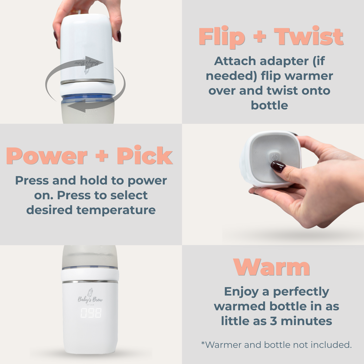 Parent’s Choice Bottle Adapter for Baby’s Brew Warmer