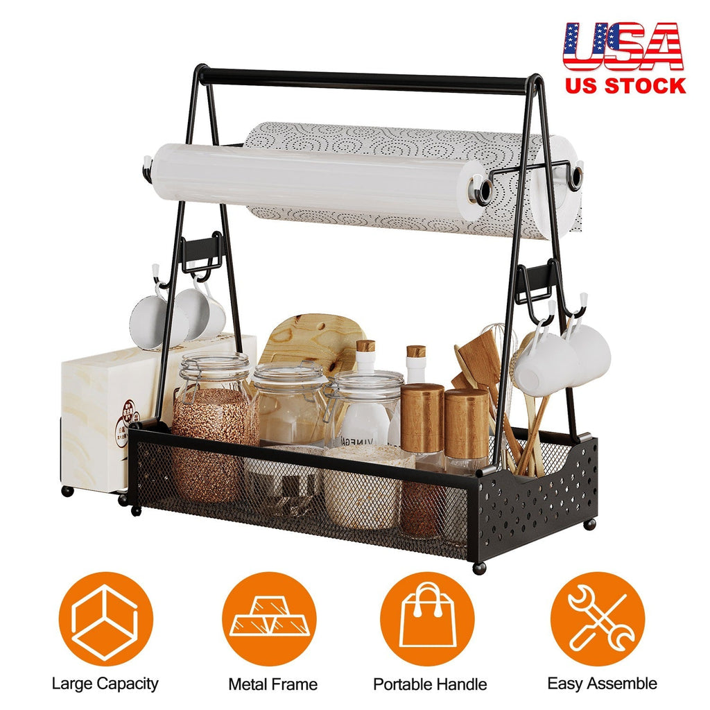 Metal Grill Utensil Caddy with Paper Towel Holder – product view 4