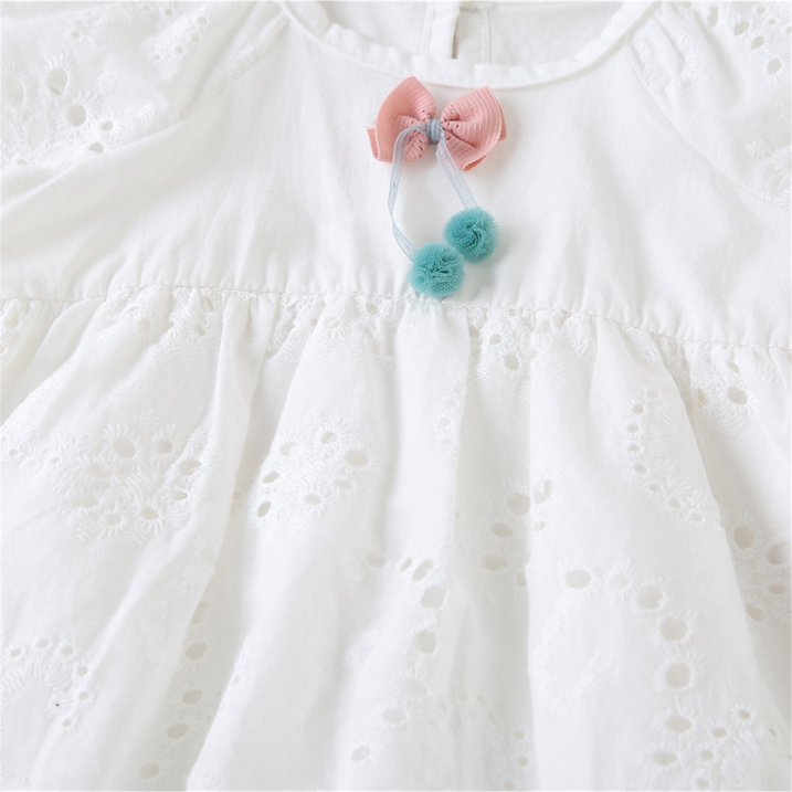 Baby Girl Cotton Romper Dress with Matching Sun Hat