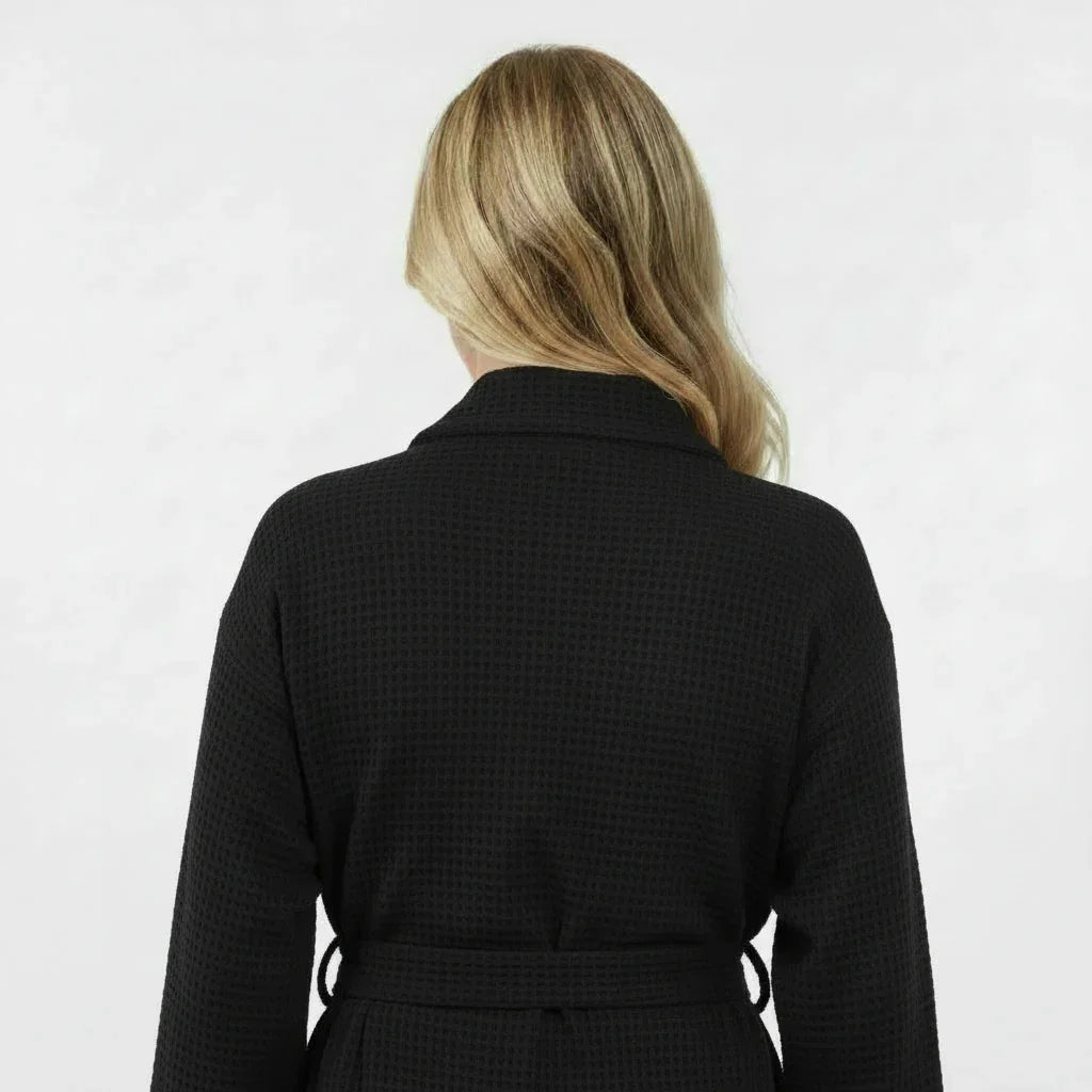 Women’s Knee-Length Waffle Spa Robe