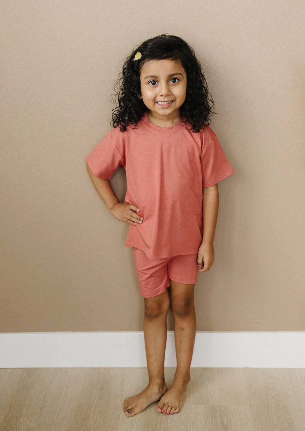 Bamboo tee and bike shorts separates