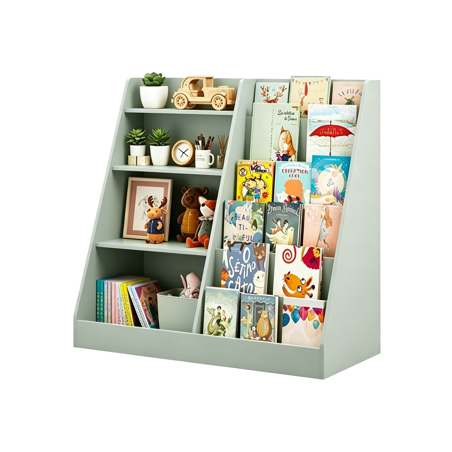 Kids Bookshelf & Toy Storage Organizer – 34.65 in